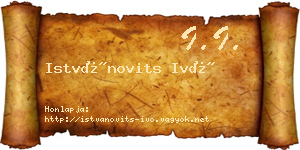 Istvánovits Ivó névjegykártya